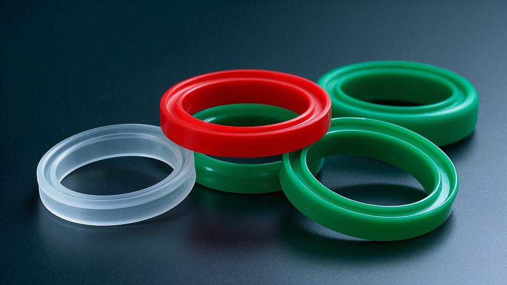 3紅色的綠色的透明的四氟Y型密封圈,比例 16_9 3紅色的綠色的透明的四氟Y型密封圈,比例 16_9